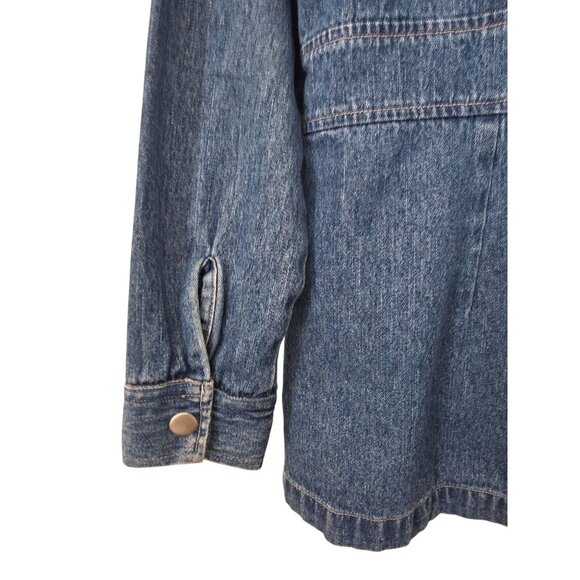 Vintage FIELD GEAR Denim Jean Chore Long Sleeve Jacket w/ Front Pockets Sz S - Picture 3 of 7